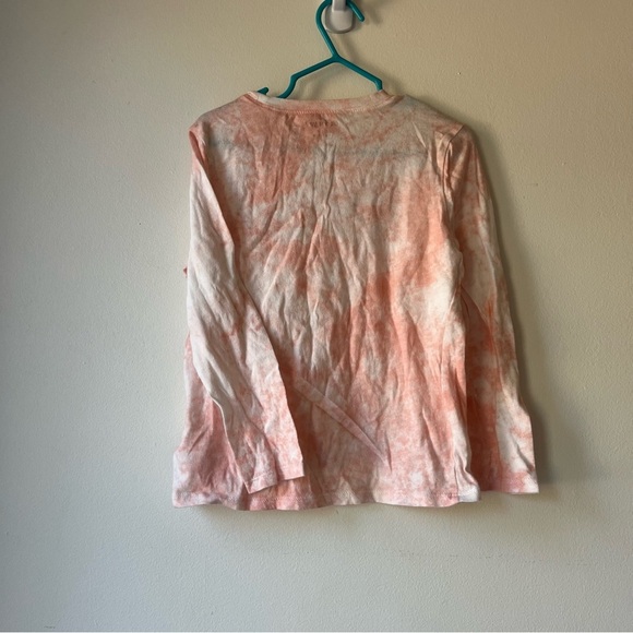 🌼 5/$25 Old Navy Girls Long Sleeve Tie-Dye Logo Tee Shirt Pink White 6T Cotton - Picture 6 of 7